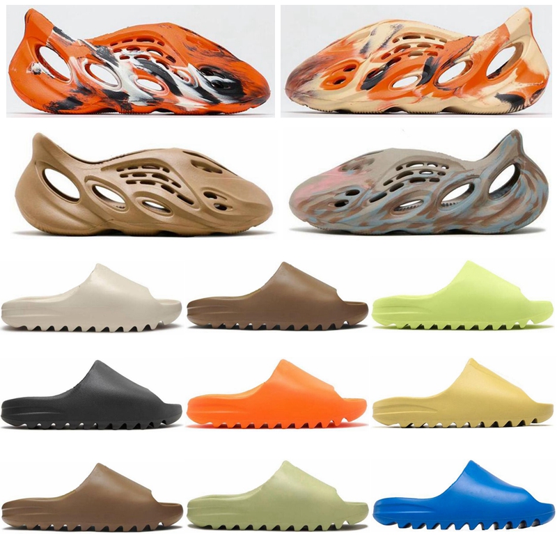 

2022 Foam Slides Runner Slipper MXT Moon Gray MX Cream Clay Men Women Slippers Shoes Ochre Vermillion Mineral Blue Triple Black Designer Sandals 36-45