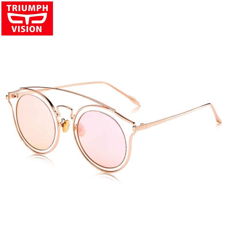 

VISION Sunglasses Female Mirror Color Ladies Designer Sun Glasses Women Pink Pilot Quality Shades Eyewear
