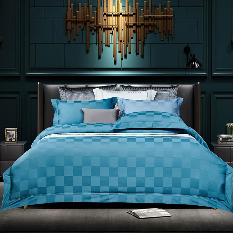 

Egyptian Cotton Hotel Jacquard Bedding Set Luxury Queen King size Bedding set Duvet Cover Bed Sheet spread Fitted solid lattice