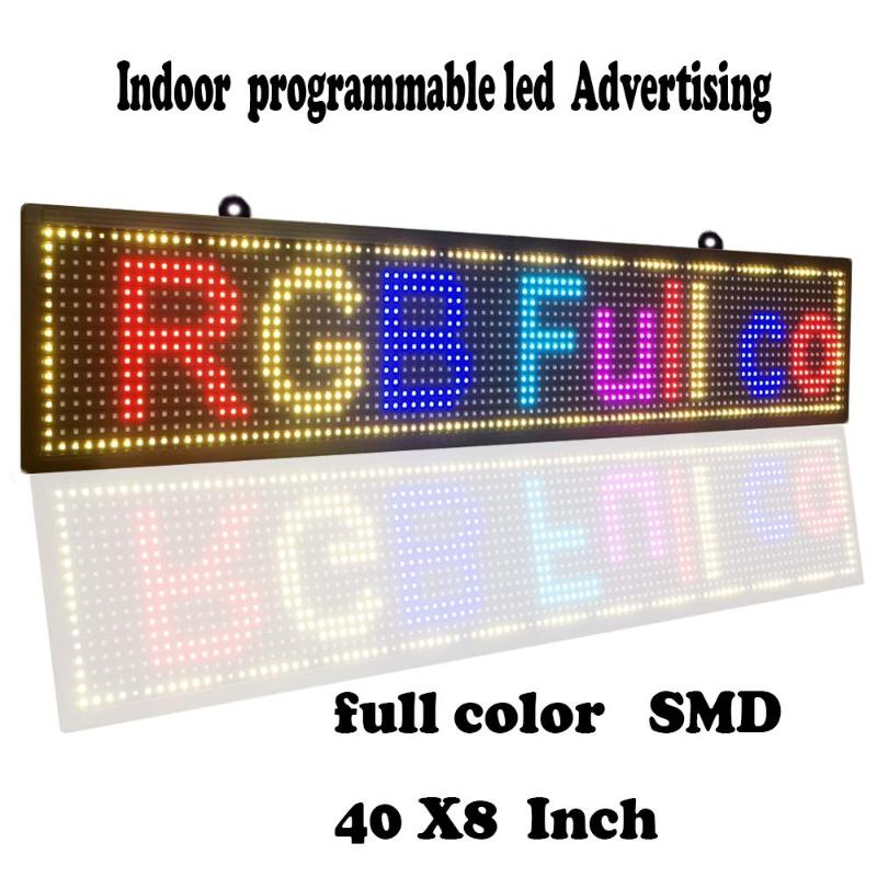 

Scrolling LED Signs Full Color SMD PH10mm 40"x8" Message Display Indoor use USB Programmable led Sign for Business Ad Board