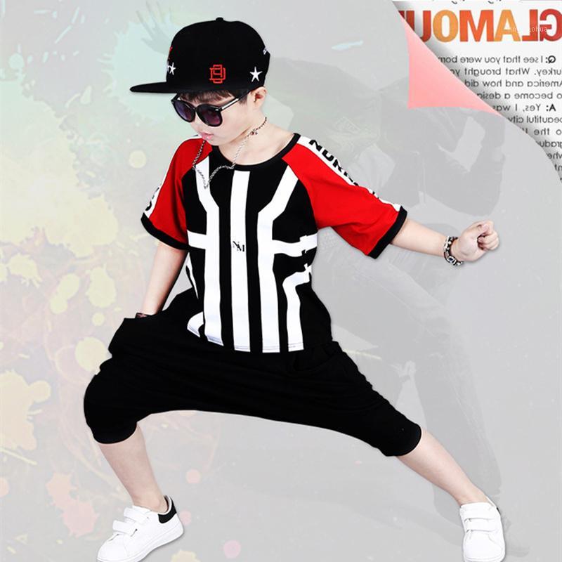 

Breakdancing Boy Clothing Sets Baby Kids Boy T-shirt And Harem Pants Pure Cotton Suits Boys Hip-Hop Streetwear Style Clothing1, Black