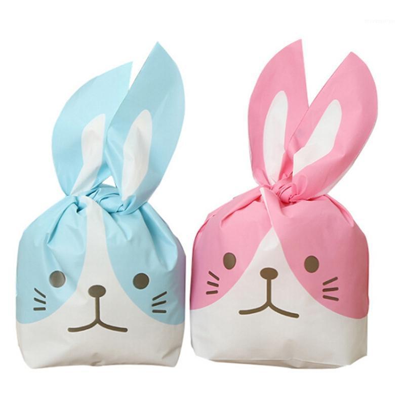 

50pcs/pack Ear Cookie Bags Gift Bags For Candy Biscuits Snack Baking Package Event Party Supplies Pink Blue Color1