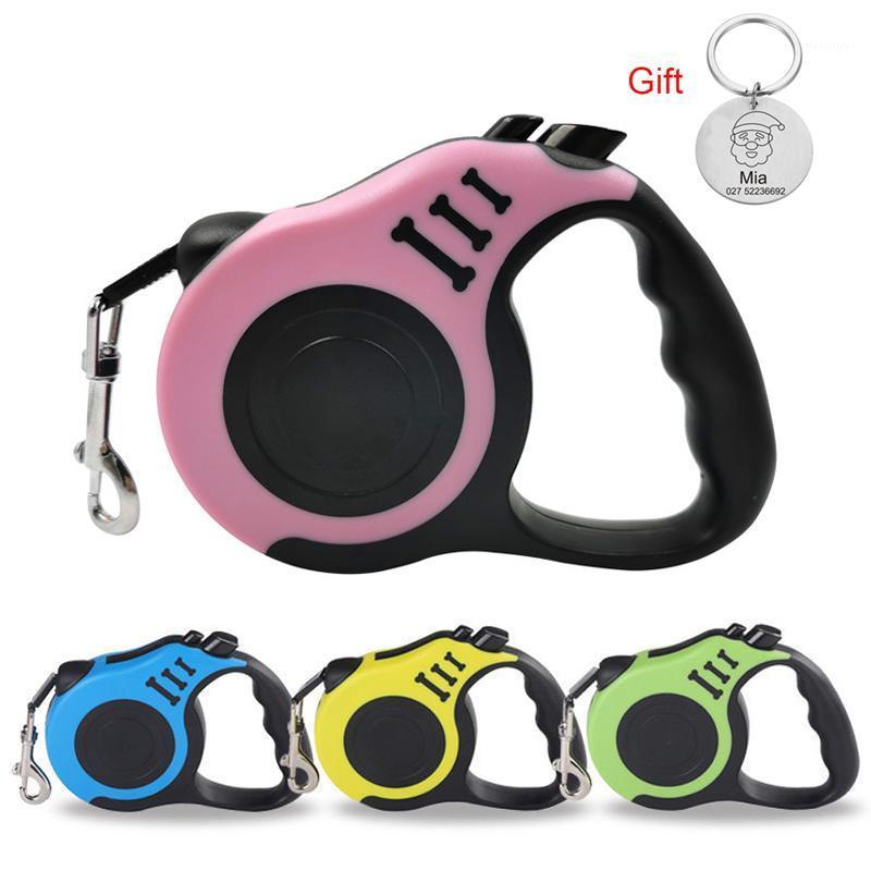 

5M Durable Dog Leash Automatic Retractable Cat Lead Extending Puppy Walking Running Lead Roulette For Dogs With ID Tag Gift1