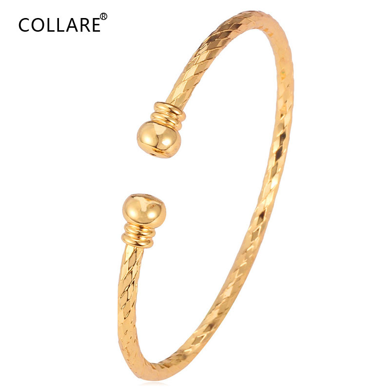 

Collare Simple Bangles For Women Gold/Silver Color Fashion Men Jewelry H038