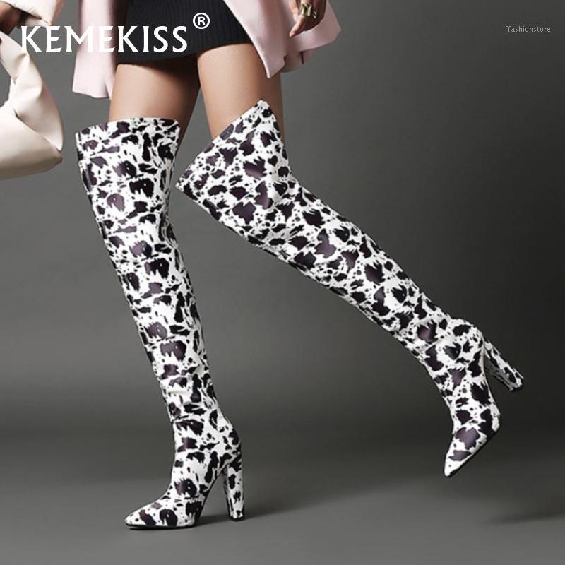 

KemeKiss Women Over Knee Boots Sexy Pointed High Heel Winter Shoes Woman Fashion Long Boot Lady Party Footwear Size 34-431, Black