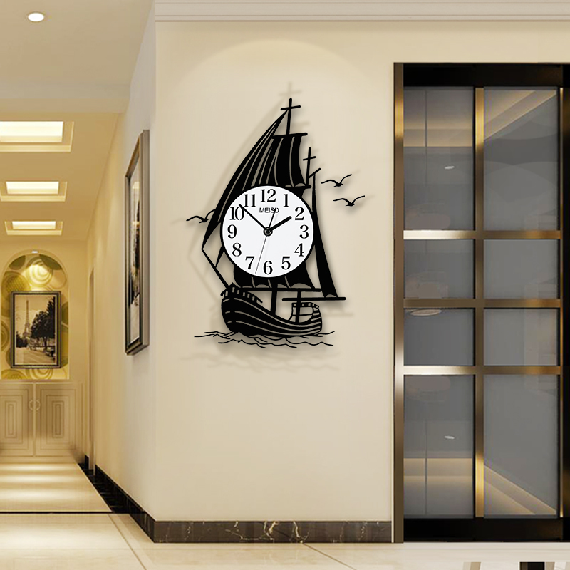 

Ride wind and waves Silent Wall Clock Cooper Antlers Modern Design Home Decorative Wall Clocks Watch Home Living Room Decoration LJ201208