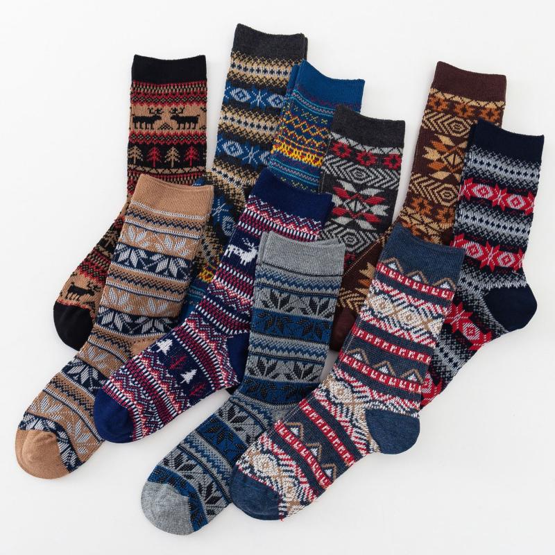 

5pairs National Style Men Women Socks Fashion Harajuku Restoring Ancient Ways Casual Breathable Stockings 2020 Hot Sale New, Black red