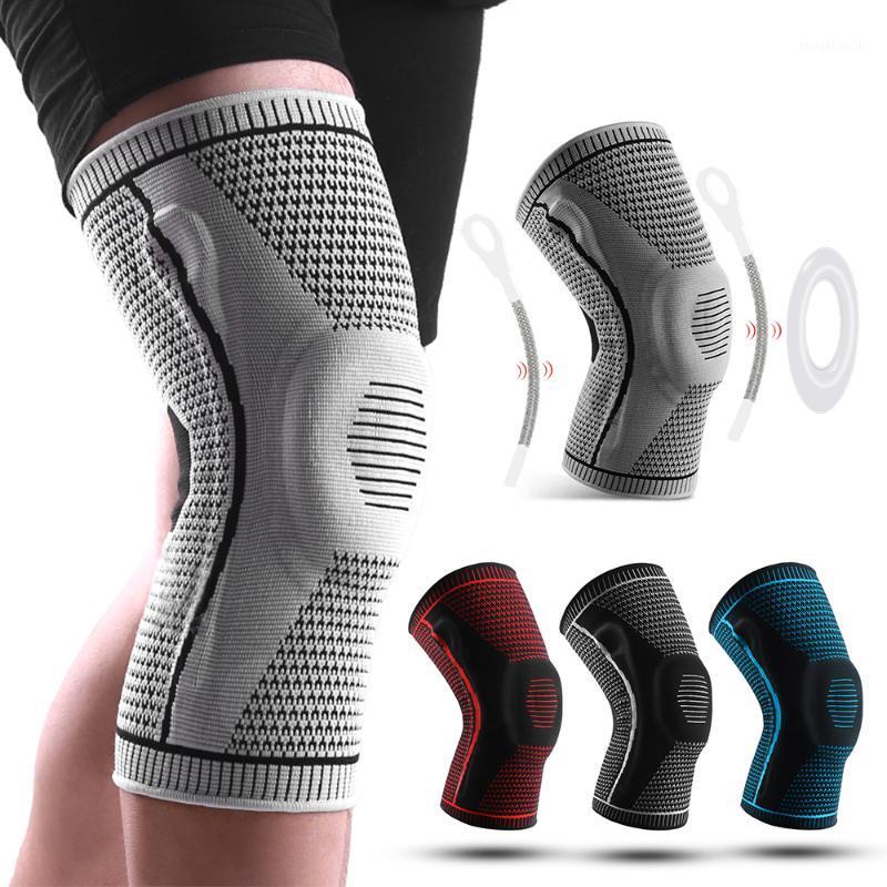 

1pcs Knee Support Men Women Knee Brace with Side Stabilizers Silicone Pad Sports Sleeves for Weightlifting Running1, Grey
