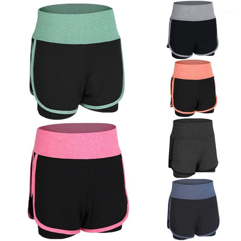 

Women Running Shorts 2 in 1 Wide Waistband Coverage Layer Compression Liner Lounging Sport Yoga Leggings Fitness Gym Sportswear1, Green