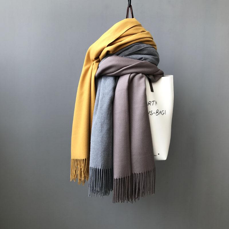

Scarf Women Super Large Cashmere Solid Color Warm Shawl Dual Use Thickening Szalik Zimowy Scarf Women Winter Sjaals Voor Dames