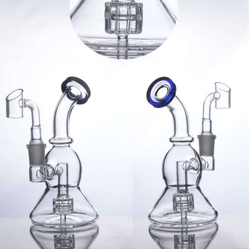 

5.5 inch height approx black blue gourd shape mini oil rigs glass bottle glass water bongs 14.4 mm female banger