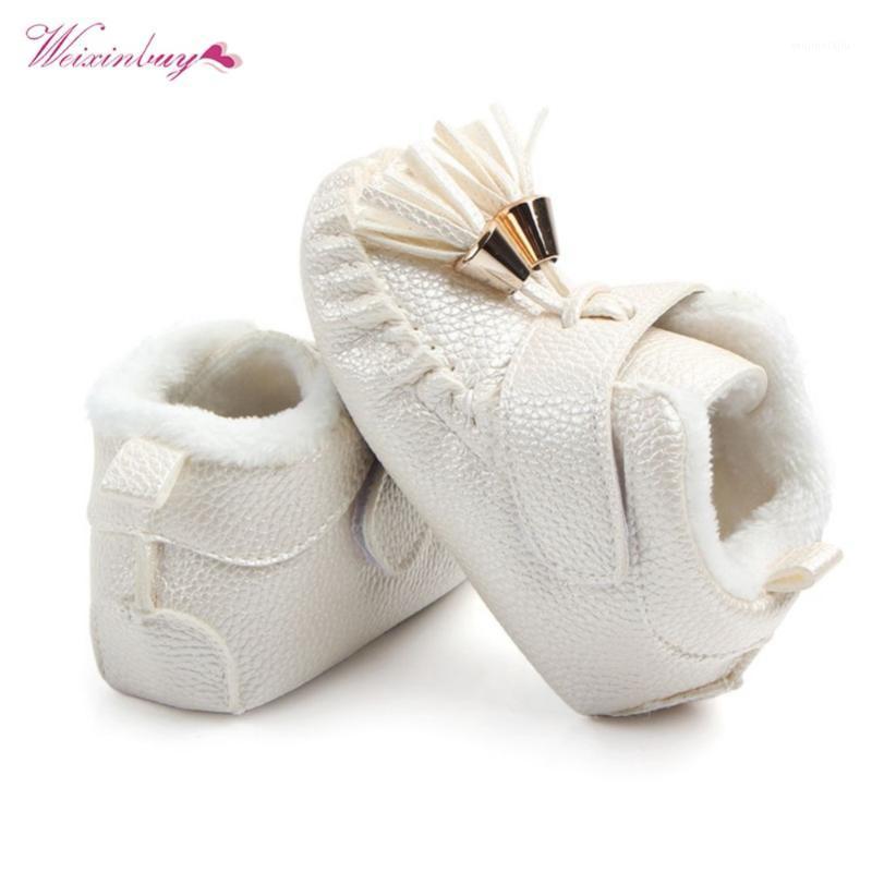 

WEIXINBUY Princess PU Suede Leather Newborn Baby Boy Girl Baby Moccasins Soft Shoes Fringe Soft Soled Non-slip Fringe Shoes1, Black