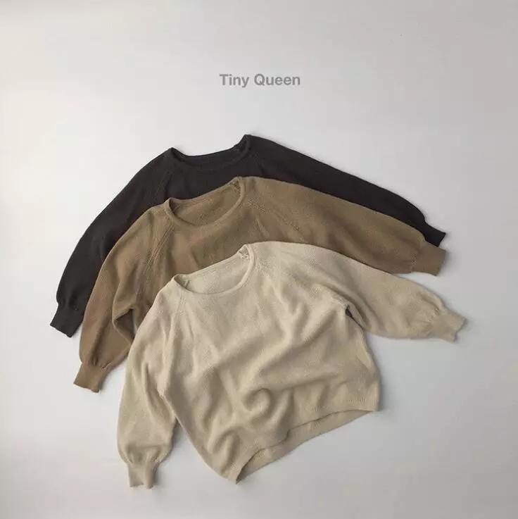 

2021 New Style Girls Boys Knitted Sweaters Spring Fashion Kids Pullover Sweater Boys Clothes 1-6 Years, Beige