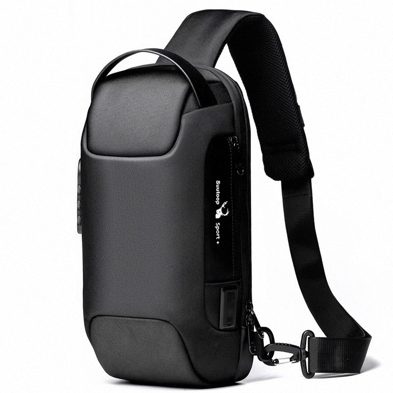 

SUUTOOP LOCK Anti-theft Men Waterproof Oxford Multifunction Crossbody Bag Shoulder Bags Sling Messenger Chest Bag Pack For Male #dT2q, Black;red