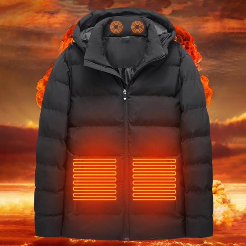 

Winter Outdoor USB Heated Jacket 3 Temperature Levels Heating Coat Coat Camping Hiking Hunting Thermal Warmer Jacket Vest, Black
