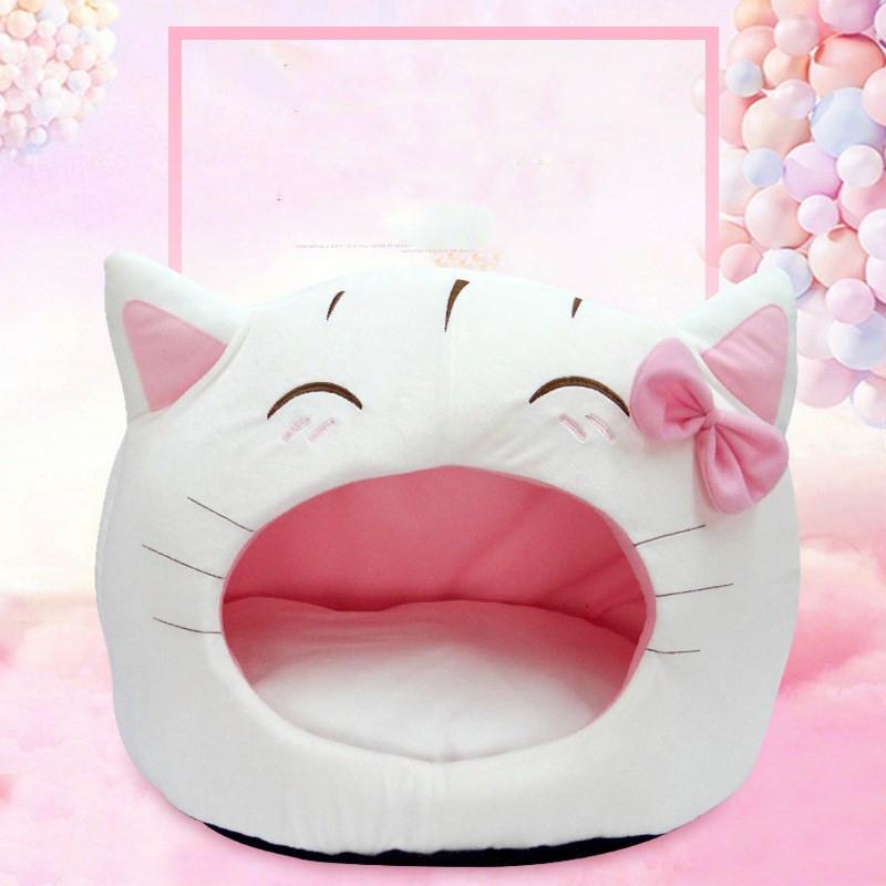 

Cat Face Dog Bed Tent Mat Pad Cat Sofa Pet Bed Sleep Bag Teddy Puppy House Nest Kennel camas para perro Drop Shipping