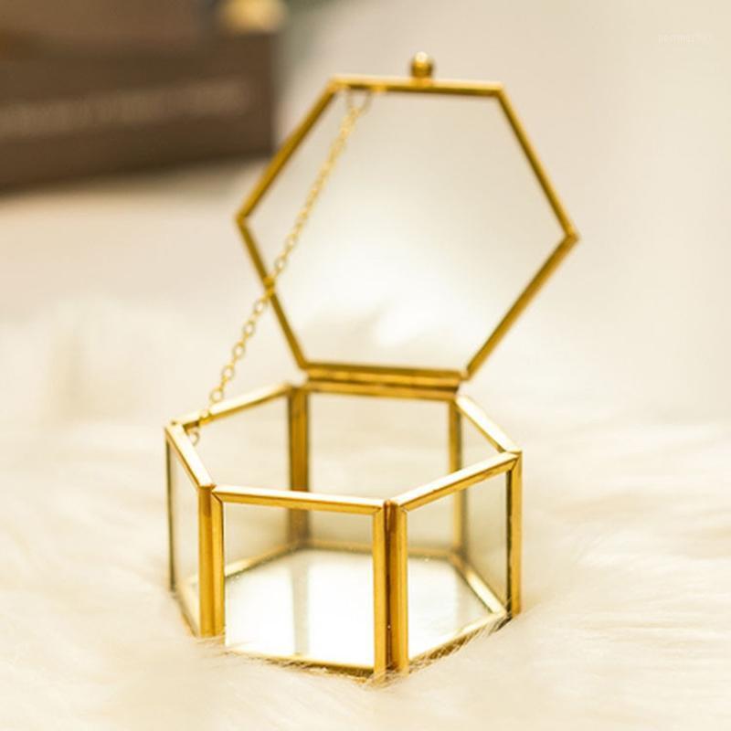 

Glass Flower Room Jewelry Box Six-Sided Eternal Flower Glass Gift Box For Wedding Coffee Table1