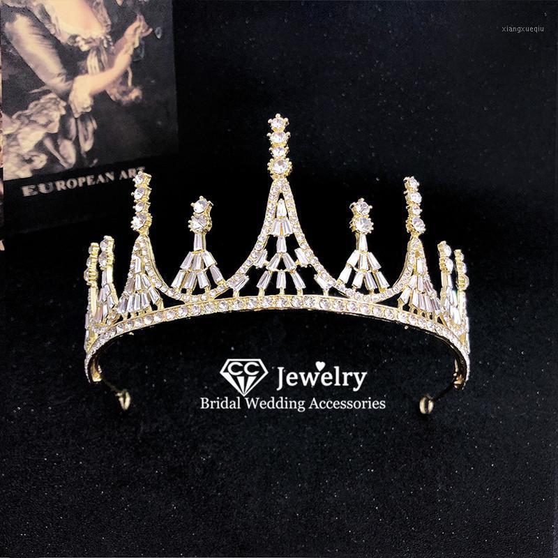 

Hair Clips & Barrettes Tiaras And Crowns Hairband Wedding Accessories For Women Bridal Crown Engagement Jewelry Charms Princess Headpiece YQ, Golden;silver