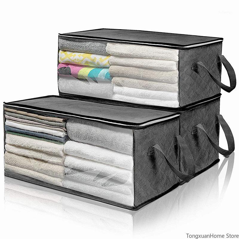 

Foldable Storage Bags Non-Woven Fabric Solid Durable Quilt Bedroom Wardrobe Clothes Dustproof and Moisture-Proof Storage Box1