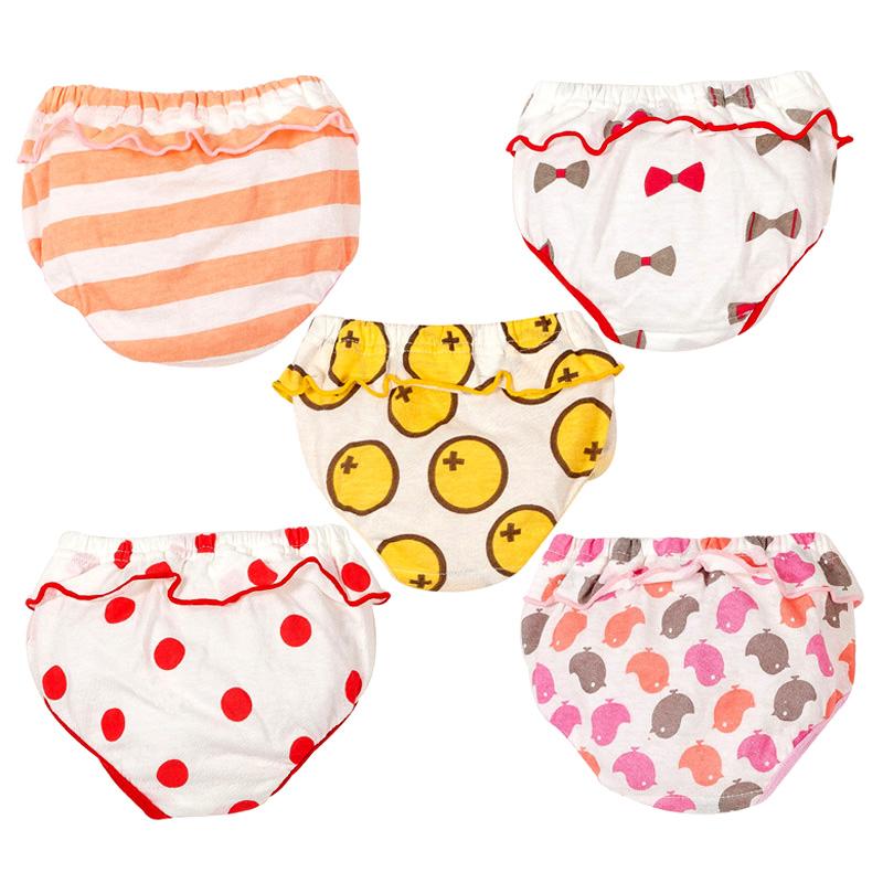 

Girls Panties Lace Underwears Cotton Briefs for Kids Children 1-5 Years Baby Toddler Pants No Harmful Substances 5pcs/lot, As pic