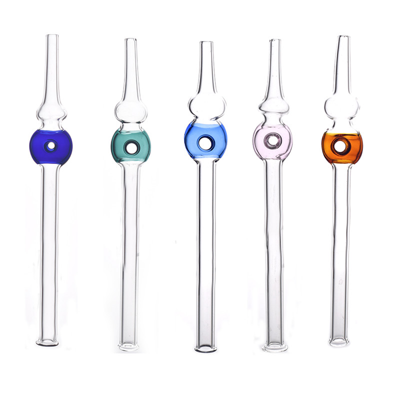 

Glass Straw Dab Pipes Rig Stick Oil Burners Smoking Dotted Pipes For Glass Water Bongs Pen Mouthpiece hand water pipes