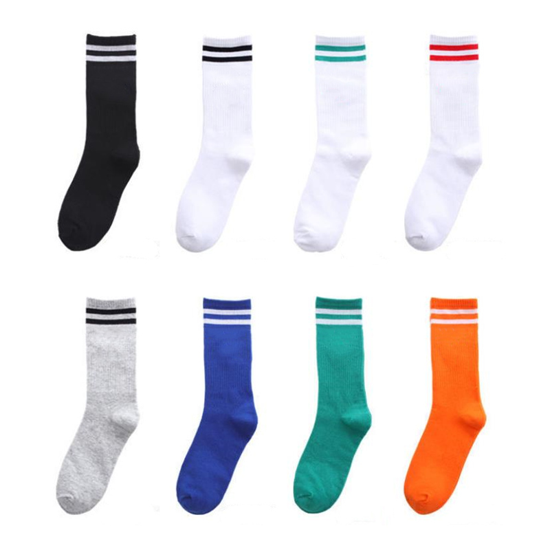 

Men's Socks stocking multiple colour Fashion Women and Men jogging sock Casual High Quality Cotton Breathable Basketball football Sports Wholesale Classic stripes, White+green