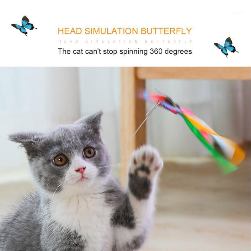 

Cat Toy Electric Butterfly Funny Cat Stick Plastic Material Bottom Turntable Track Toy Ball Pet Supplies1