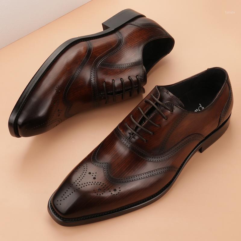 

business casual England Oxford restoring ancient ways of carve patterns or designs on woodwork leather men's shoes1, Black