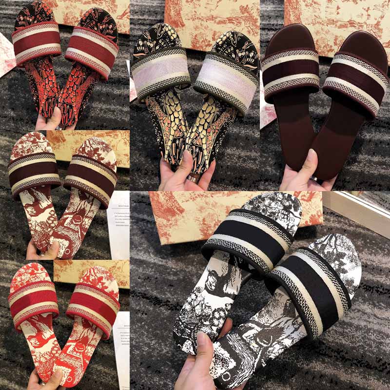 

New Women Dway Slide Slipper Ramour Flat Sandals Fashion Embroidered Cotton Flat Flip Flops Leather Sole Silver Metallic Causal 62, Black