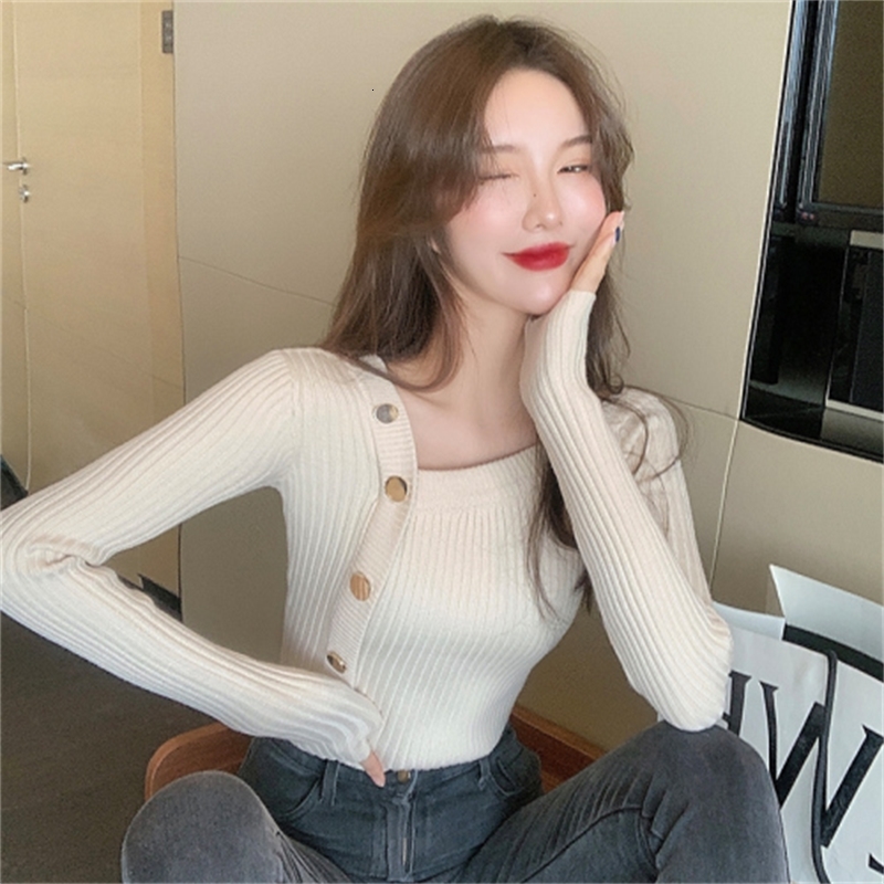 

Single Female Spring Breasted Women's Open Point Sleeve Long Button Casual Ladys Knitting Tops Jpel, Black.