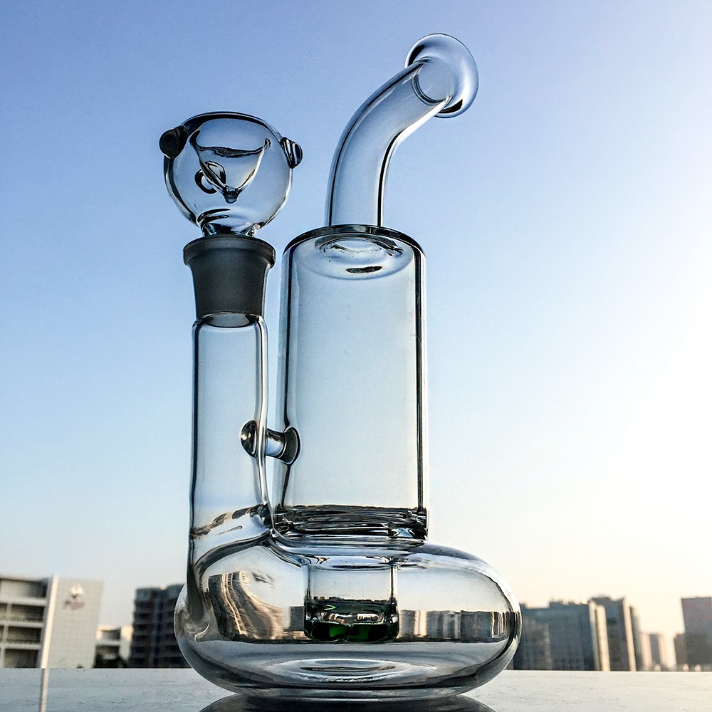 

High Quality Beaker Glass Bong Vortex Recycler bongs With 18mm Joint Tornado Perc Dab Rig with Quartz Bucket water pipes oil rigs WP146-1