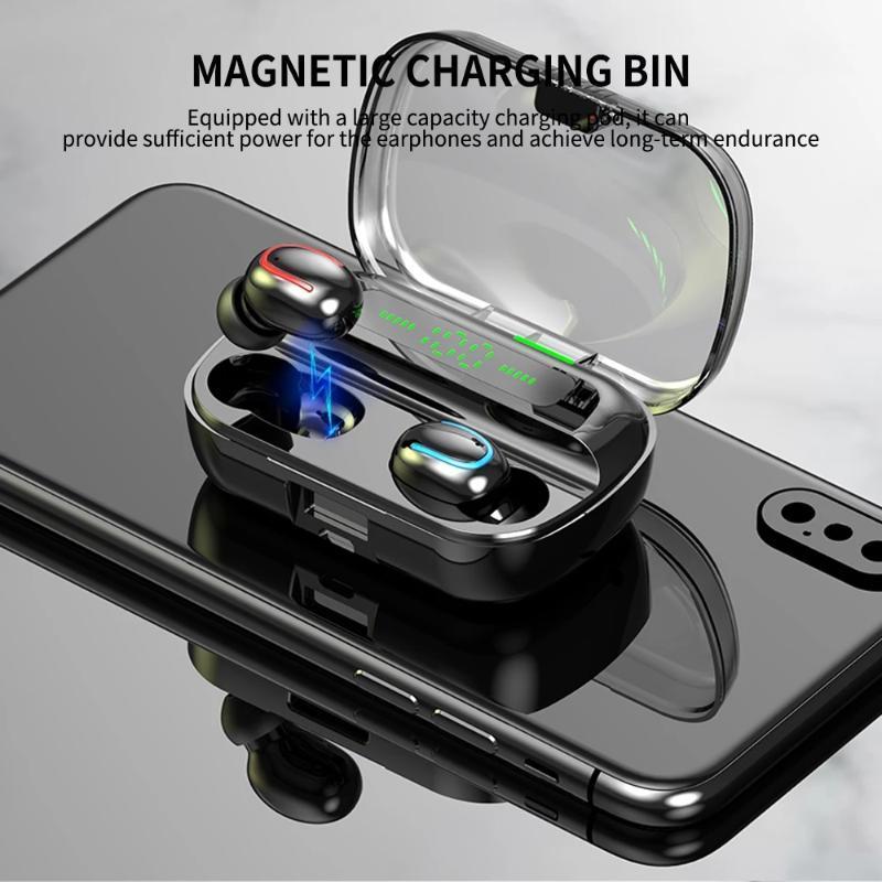 

Q35 TWS wireless bluetooth headset 5.0 gaming headset with digital display1, White