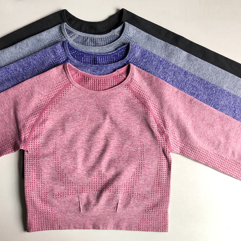 

Seamless 2 Piece Women Yoga Set Gym Clothing Fitness Leggings+Cropped Shirts Sport Suit Women Long Sleeve Tracksuit Active Wear#623d, Pink pants