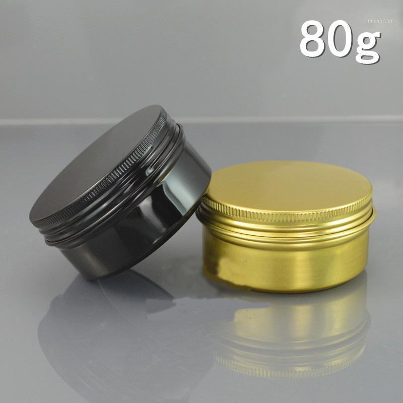 

80G 80ML Aluminum Jar Gold Black Metal Cream Pot Cosmetic Hair Care Cream Packaging Container Tin Aluminium Box 50pcs/lot1
