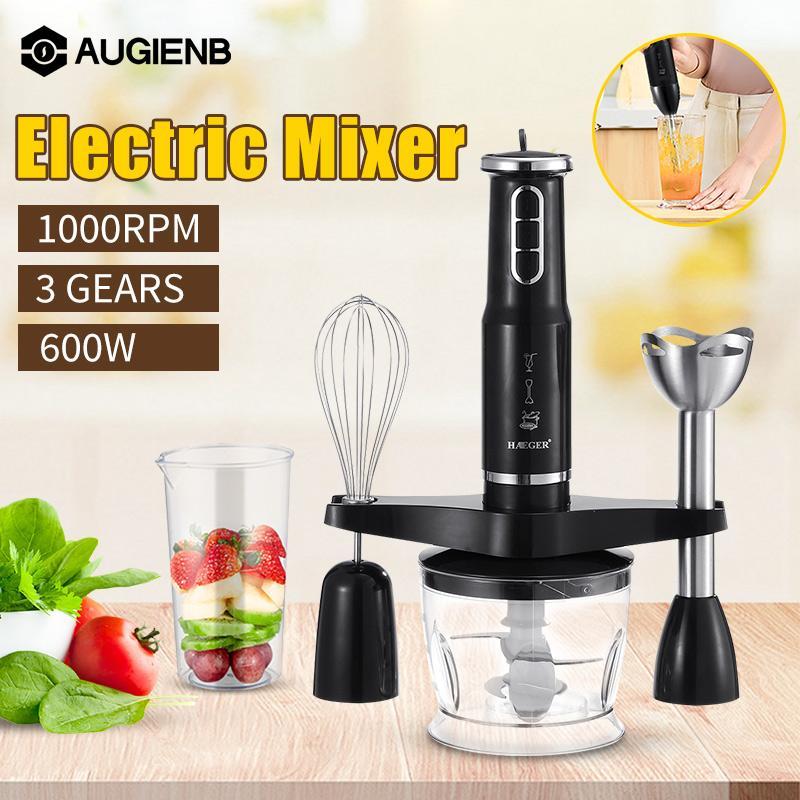 

4 Blades 3 Speed Electric Hand Blender 4 in 1 Kitchen 600W Mixer Egg Beater Vegetable Meat Grinder 220V Stainless Steel1