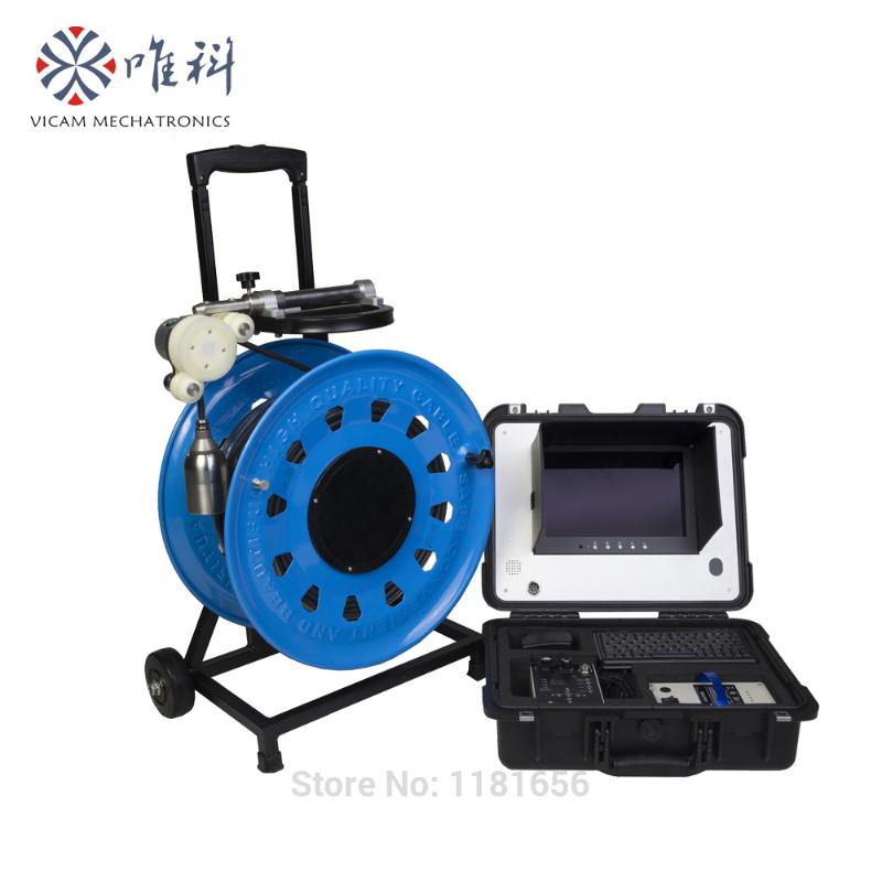 

Vicam 55mm waterproof underwater well inspection camera 150mts CCTV color water pipe camera with HD 720P Video