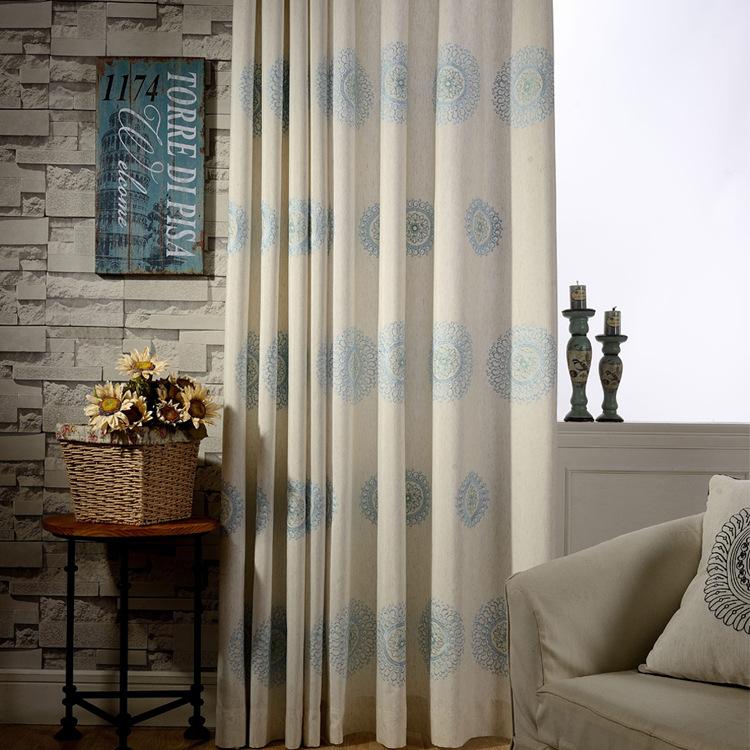 

Reunion] Curtains for Living Room Bedroom Curtains Modern Minimalist Chinese Cotton Embroidered, Yellow curtain