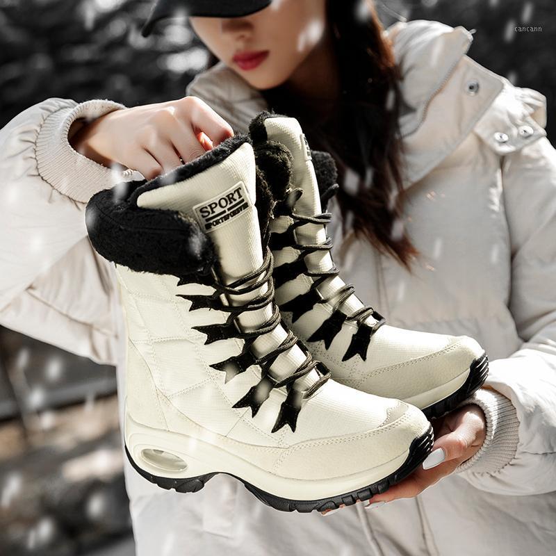 

Women Boots Winter Keep Warm Quality Mid-Calf Snow Boots Ladies Lace-up Comfortable Waterproof Booties Winter1, Red