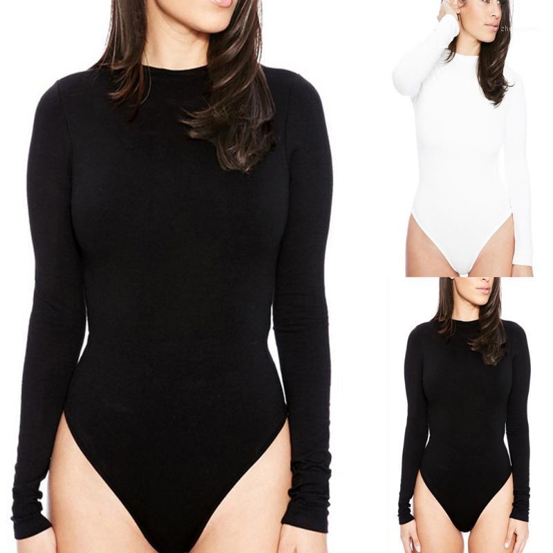 

Women' Jumpsuits & Rompers Bodysuit Women Long Sleeve Sexy Solid Tight Jumpsuit Playsuit For 2021 #35, Black