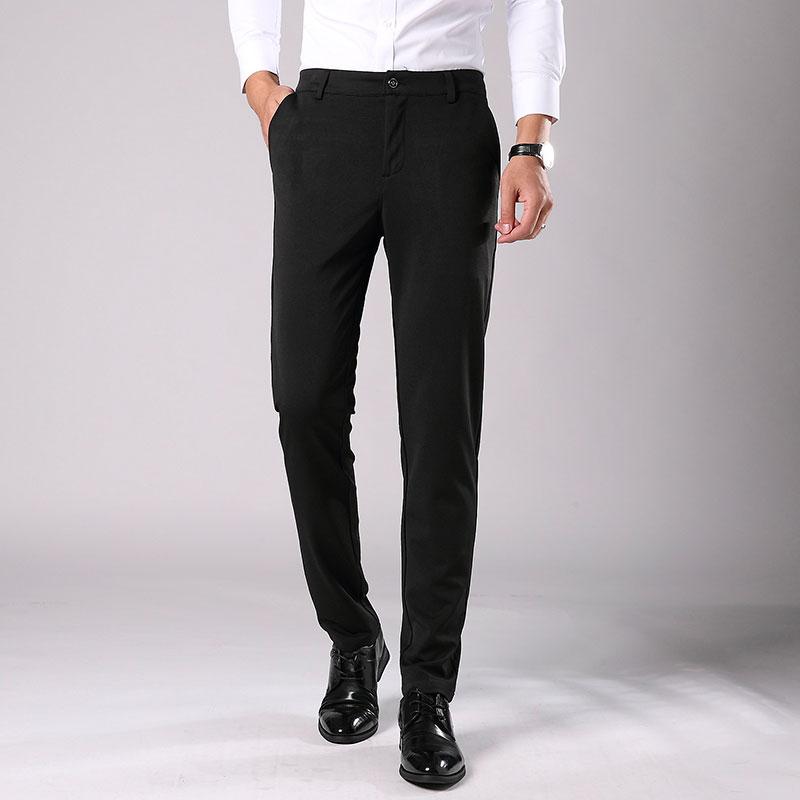 

Men's Suits & Blazers 2021 Spring Autumn Fashion Business Casual Long Pants Suit Male Elastic Straight Formal Trousers Plus Size 28-38, White;black