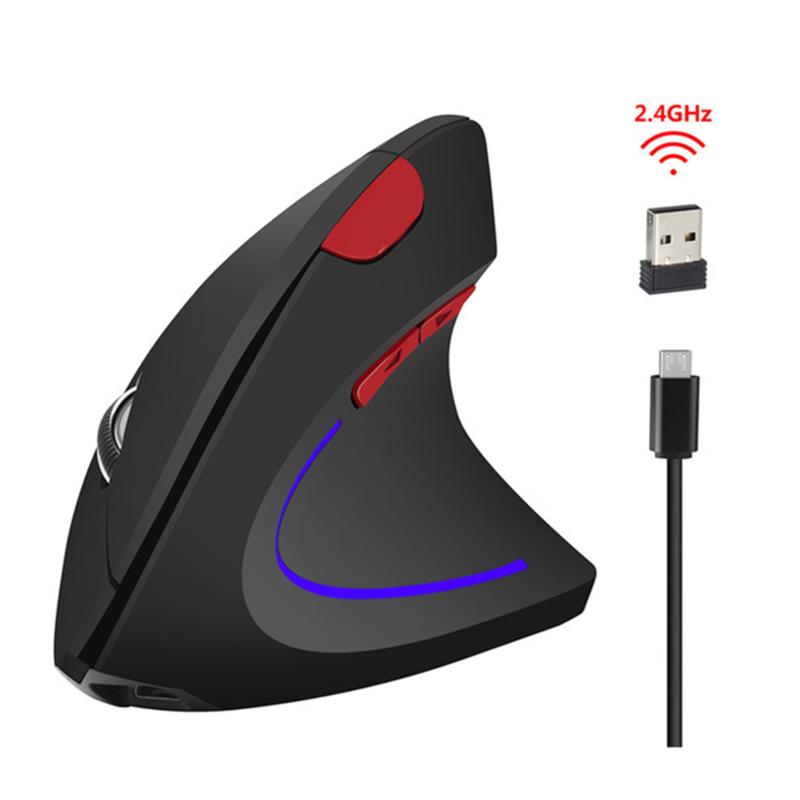 

2.4GHz Ergonomic Optical Mouse 6 Buttons 800/1600/2400dpi Adjustable Vertical Wireless Mouse for Laptop PC Desktop