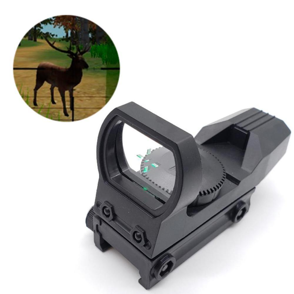 

20mm Rail Riflescope Hunting Optics Holographic green Dot Sight 4 Reticle Tactical Scope Gun Accessories, Black