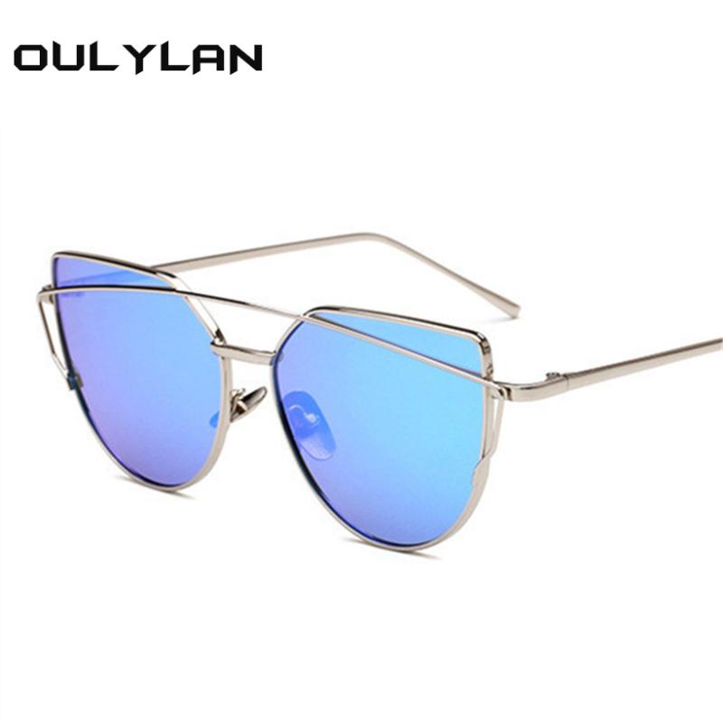 

Oulylan Women Cat Eye Sunglasses Classic Brand Designer Sun Glasses Ladies Retro Coating Mirror Glasses Male Sunglasses Goggles