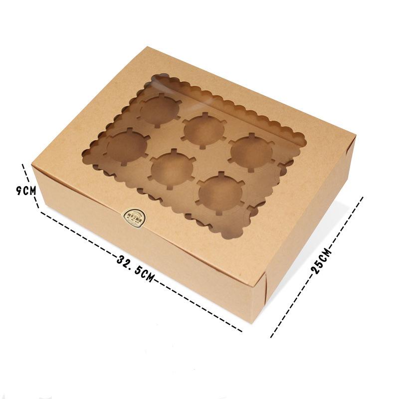 

5pc Cupcake Muffin Box With Window Kraft Paper Cake Box Pudding Dessert Macaron Baking Wedding Christmas Gift Packaging