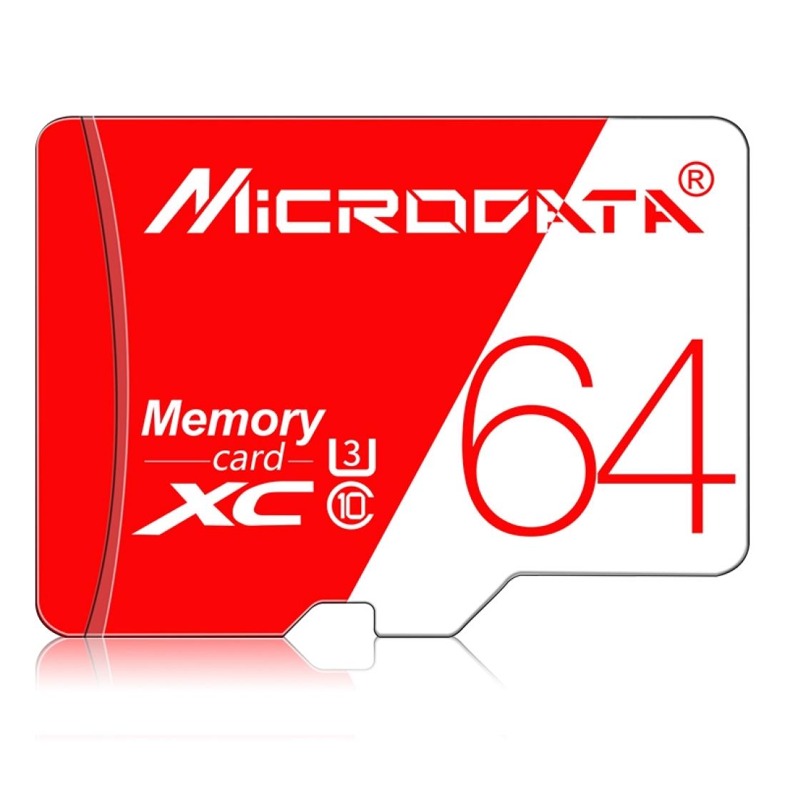 

MICRODATA 64GB High Speed U3 Red and White TF Memory Card