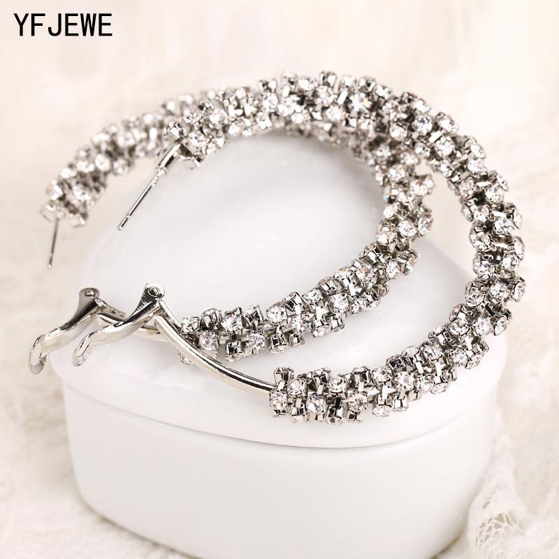 

YFJEWE 2020 Fashion Ladies Loop Earring Round-Shape With Brilliant Austrian Crystal Hoop Earrings For Women Wedding Gifts #E0061