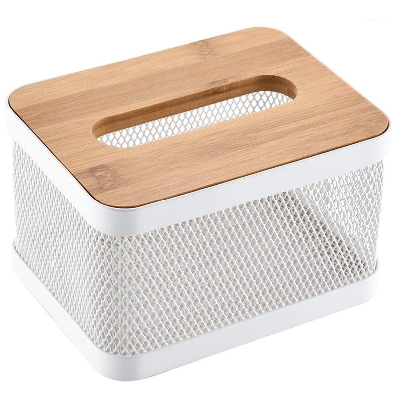 

Modern Square Metal Paper Facial Tissue Box for Night Stands Desks1