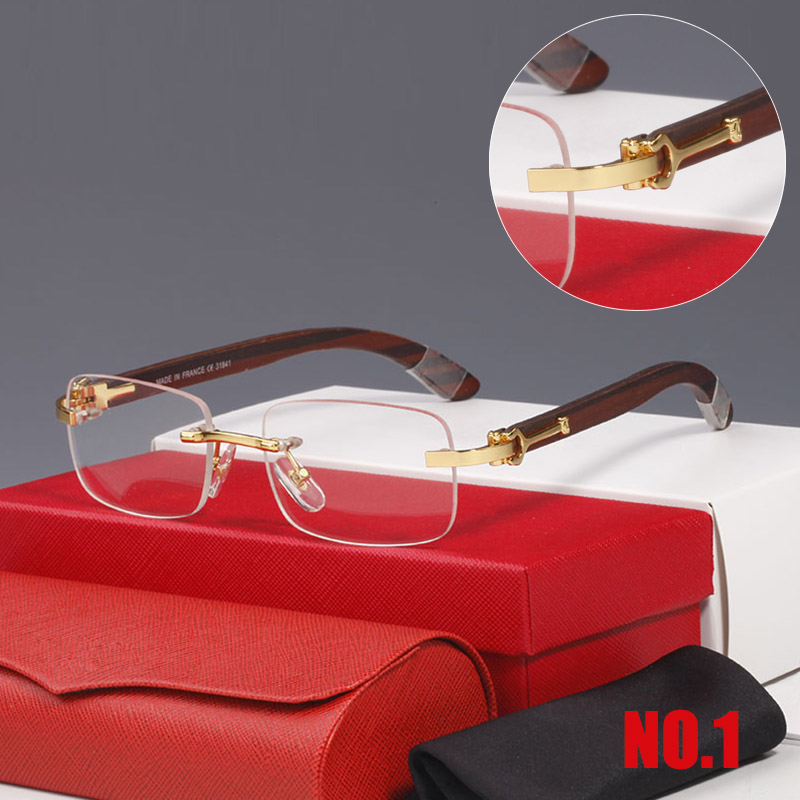 

zeelool eyeglasses designers glasses for men Mens Retro metal Wooden Sunglasses Womens Black Brown Transparent Lens Full Frame Driving Glass With box