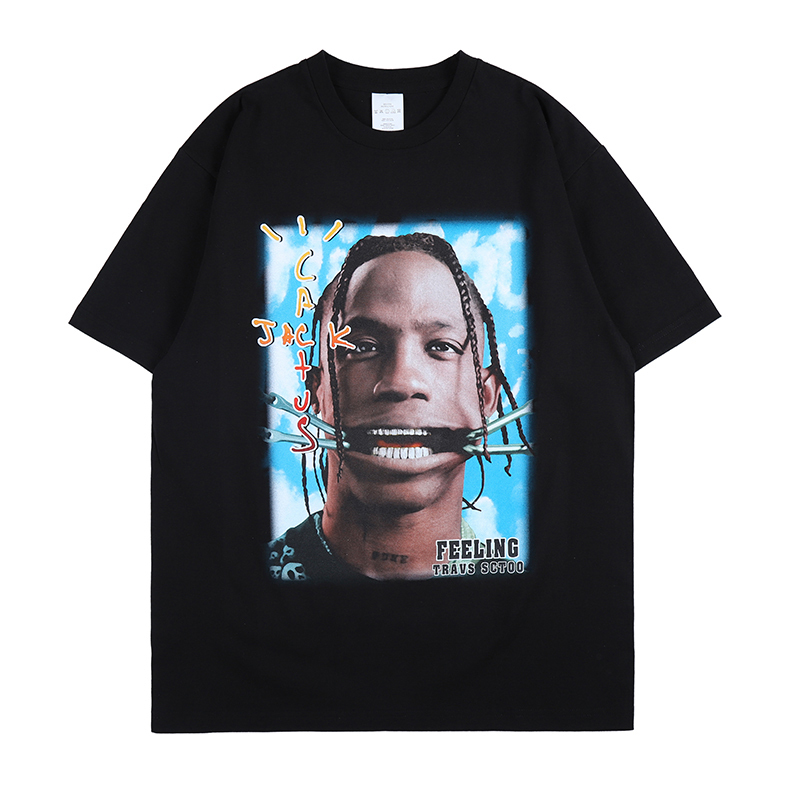 

2021 New Hip Hop Man's Cotton T-shirt Short Sleeves, Graphics Printout Summer Top F9D7, Black