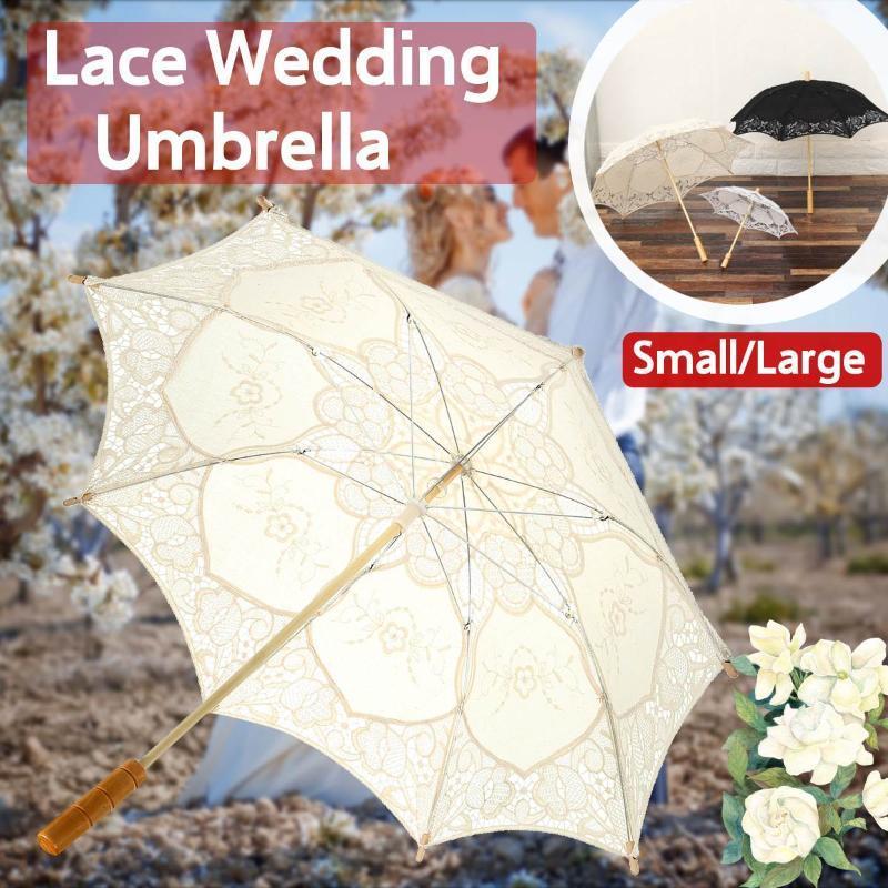 

Vintage Elegant Lace Umbrella Cotton Embroidery Ivory Lace Parasol Umbrella Parasol Bridal Wedding Photograph Costume1